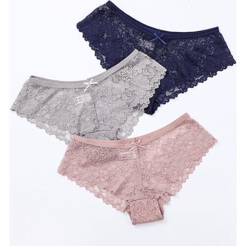Sexy Lace Transparent Panties Women Underwear Lingerie Tempting Pretty Briefs High Quality Low Waist Womens Underpants