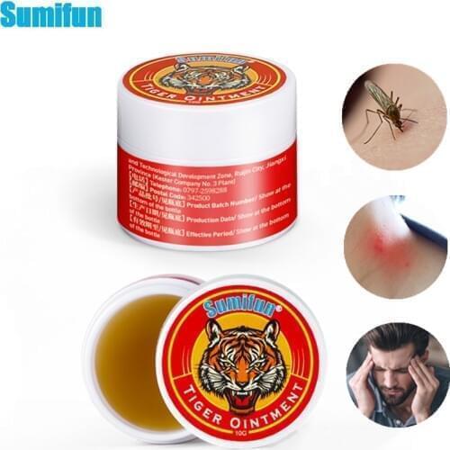Sumifun 10g Tiger Balm Ointment Anti Insect Bite Relief Headache Essential Oil Massage Red Tiger Head Menthol Balm Refreshing