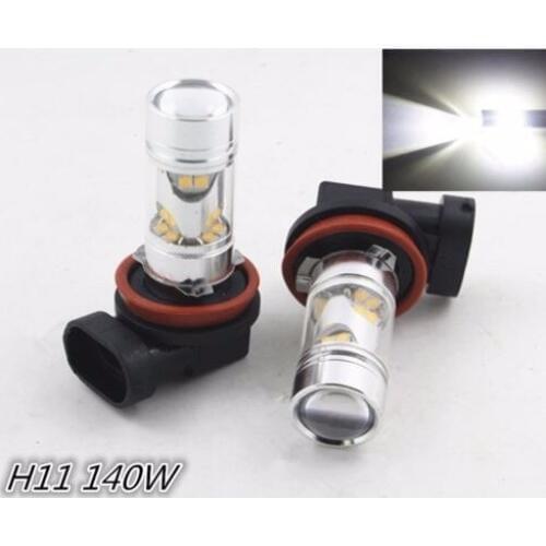 New Arrival 2x High Power 6000K White H8 H9 H11 140W LED Projector Fog Driving Light Bulbs DRL Running Bulbs