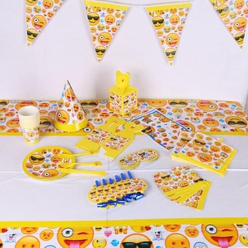 Smiling Face Birthday Party Decoration Jungle Party Supplies Animal King Balloon Lion Baby Shower Banner Disposable Paper Tablew