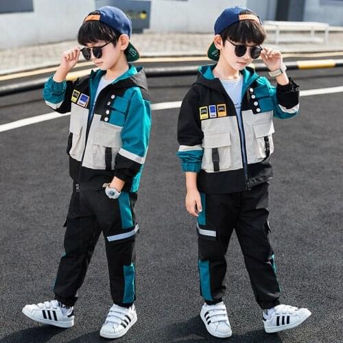 Vintage Spring Autumn Childrens Clothes Baby Boys Coat + Pants 2pcs/Set Kids School Beach Costume Teenage Clothing High Quality