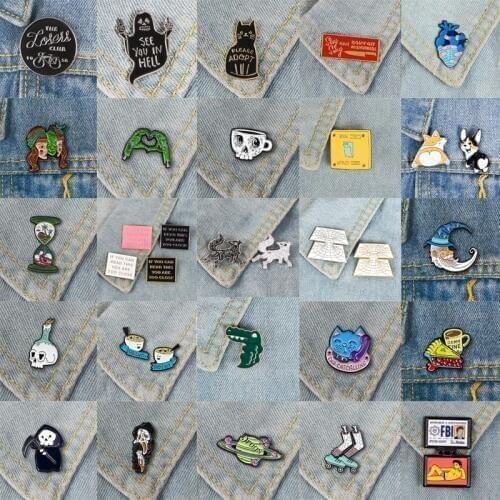 XEDZ hot selling horror bones hot air balloon bottle bowl skating cake hourglass crocodile cat cake spaceship heart dog fox pins