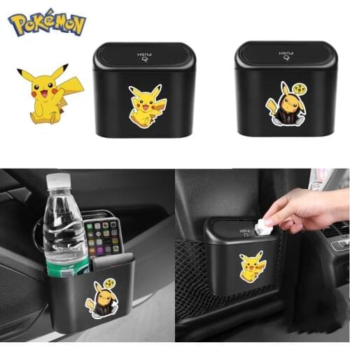 Pokemon Pikachu Car Trash Can Car Waste Sorting Box Cartoon Storage Box Hanging Front Special Creative Fashion Car Supplies