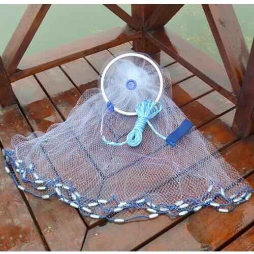 2019 deep hole cast net Hot Sale American Style old salt cast nets Small Mesh Fishing Net with Rings