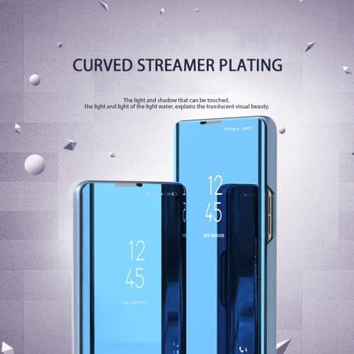 Mirror Vertical Smart Phone Case For OnePlus 8 Pro 7T 6T Nord Flip Stand Fashion Electroplate Plating Shockproof Cases Funda