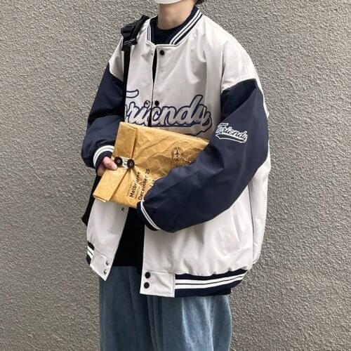 2021 New Arrival Hot Bomber Jacket Brand Clothing Women Single Breasted Spliced Autumn Baseball Pure Fresh Stripe Coat Casual