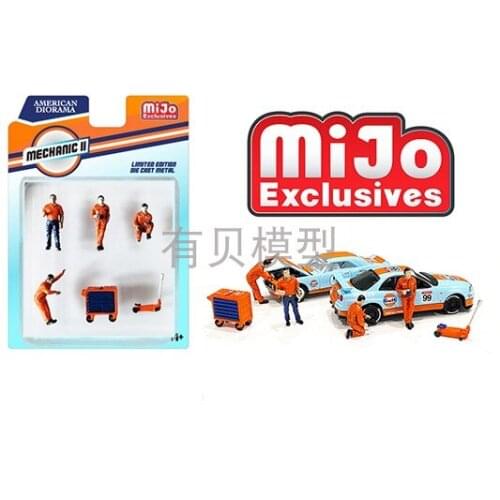 1/64 American Diorama Alloy doll repairman orange for Gulf oil scenes