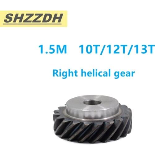 1PCS right-hand helical gear 45 degree 1.5 mold 10/12/13 tooth 45 steel instead of bevel gear 90 degree transmission