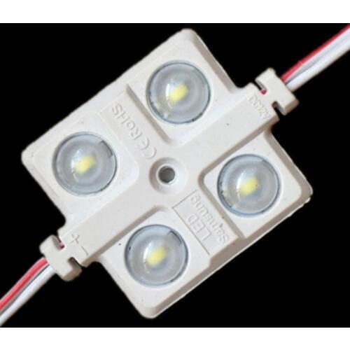 100pcs LED module DC12V WHITE high brightness;20pcs a string;with concave lens LED Injection Module 4 Leds IP65 Waterproof