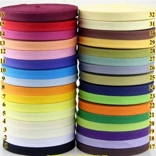 12mm(1/2") Narrow Ironed Single Folded Cotton Solid Color Bias Binding Tape Diy Ribbon Garment Quilt Craft Sewing Accessories