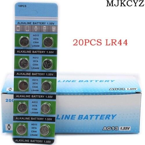 20pcs AG13 LR44 357 1.5V sr44 A76 gp76 LR 44B l1154c 303 button battery