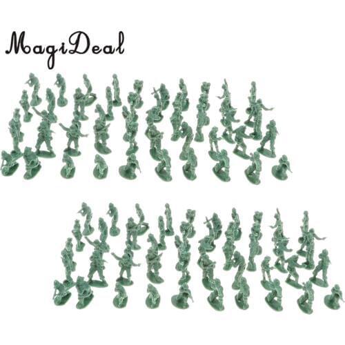 200 Pieces 2cm Plastic Toy Soldier Figures Army Men Accessories Army Gre