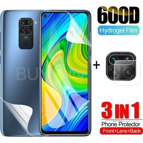 3-in-1 Hydrogel Film For Xiaomi redmi note 9 pro max Screen Protector Camera Protective Glass For redmi note 9s screen Lens film