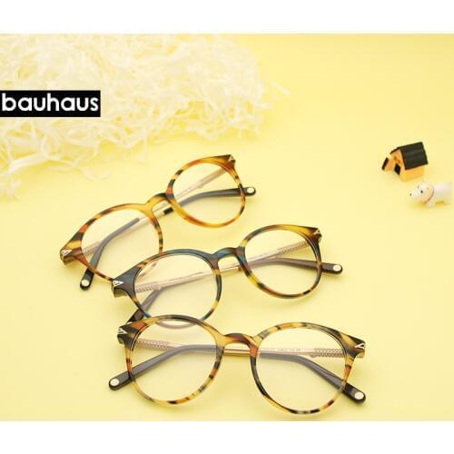 Bauhaus 2019 Fashion Women Glasses Frame Men Eyeglasses Frame Vintage Round Clear Lens Glasses Optical Spectacle Frame AB1025