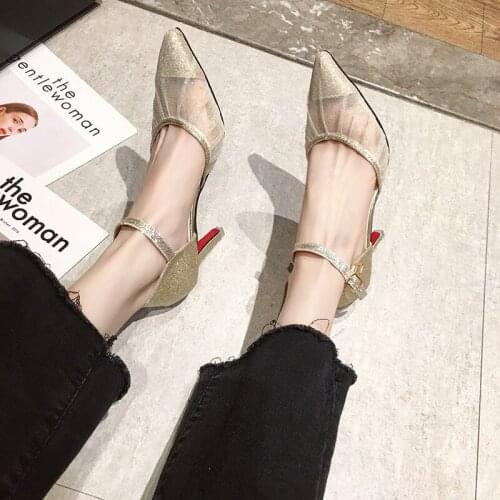 2021 Women Sexy Fetish 10cm High Heels Sandals Valentine Embroider Mesh Lace Flower Heels Scarpins Bling Wedding Bridal Shoes