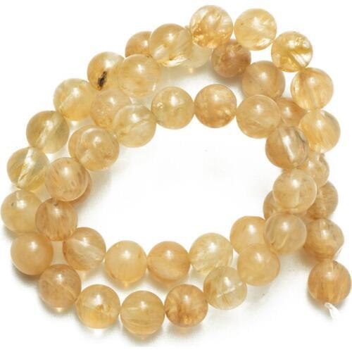 Wholesale Natural Stone Citrines Quartz Beads Round Loose Beads for Jewelry Making 4 6 8 10 12mm Necklace Bracelet DIY