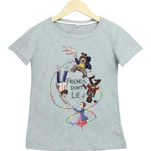 Cartoon Print Short-sleeved T-shirt Boys and Girls Summer Sports and Leisure Short-sleeved T-shirt Kids Clothes Girls 8 To 12