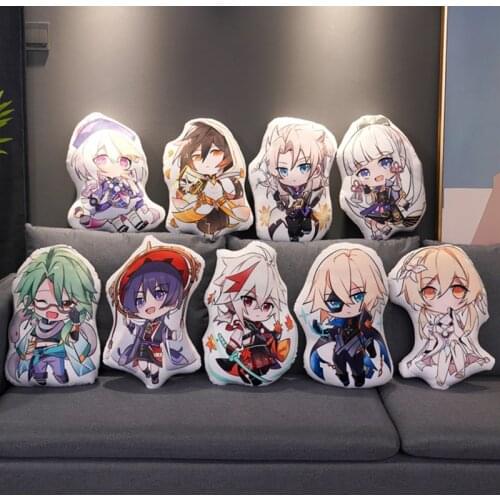 Genshin Impact Zhongli Tartaglia Xiao Venti Diluc Kaeya Paimon Keli Cosplay Anime Plush Toys Kawaii Cartoon Pillow Specification