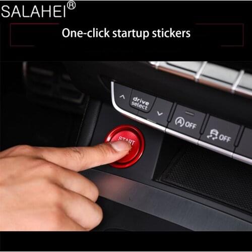 Aluminum Alloy One-click Start Button Sticker Switch Protective Cover Decoration Accessories For Audi Q5L Car Interior Styling
