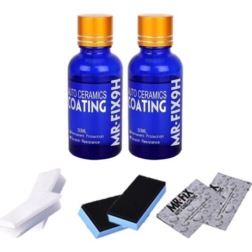 2PCS 9H Car Liquid Ceramic Coat Super Hydrophobic Glass Coating Set Polysiloxane and Nano materials Car Polish