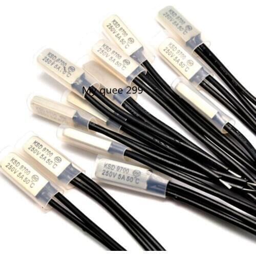 KSD9700 250V 5A 15~155 Degree Bimetal Disc Temperature Switch Normal Close Closed Thermostat Thermal Protector 60 80 Centigrade