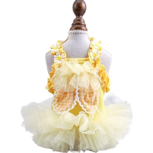 Summer Dog Lace Rabbit ear Tullle Dress Pet Dog Clothes For Small Dog Party Birthday Wedding Princess skirt Spring Pet Clothes