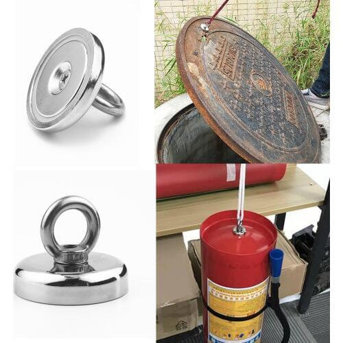 D32mm-D60mm Magnet Neodymium Magnet Round Thick Eyebolt Treasure Hunt Magnets Permanent Magnetic Fishing Rare Magnet