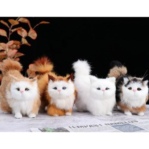 Lovely Simulation Plush Cat Toys Stuffed Doll Small Cute Cat Toys for Children Kids Brithday Gifts Ornaments Home Decr