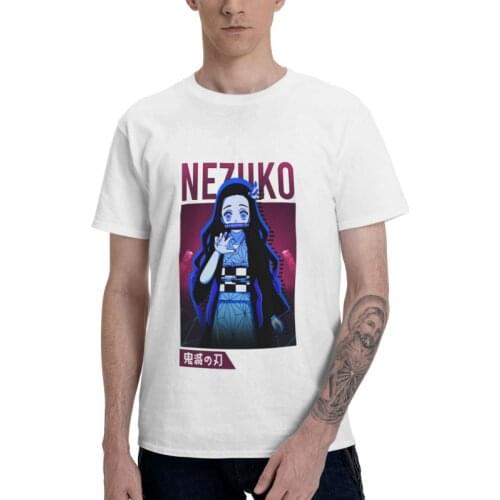 Demon Slayer Harajuku Kimetsu No Yaiba Tshirt Men Fashion Tee 100% Cotton T Shirt Short Sleeve Anime Manga Nezuko Kamado T-shirt