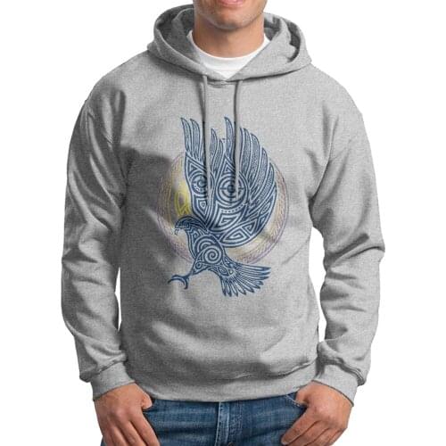 Mens Sweatshirt The Vikings Eagle Knight 100% Cotton New Style Fun Hoodies Hoodie Shirt