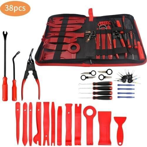 38PCS Car Audio Disassembly Tool Kit Auto Car Radio Panel Door Clip Panel Trim Dash Audio Removal Installer Pry Kit Repair Tool