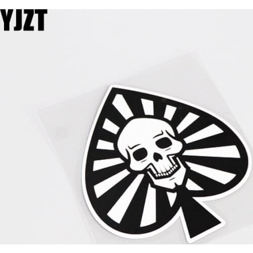 YJZT 10CM*11.5CM Personality Skull Poker PVC Car Sticker Decal Motorcycle Car-styling 13-0830