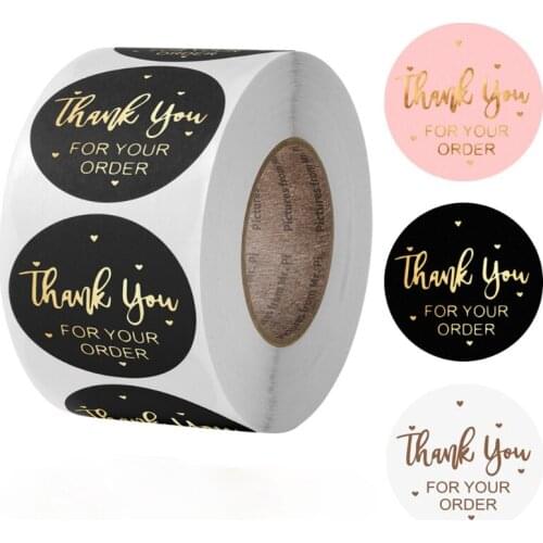 500Pcs Seal Stickers Transparent Labels Envelope 1 inch Business Package Tape PVC Gift Adhesive Custom Stationery Office Supply