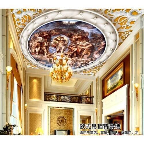 Custom ceiling 3d mural wallpaper Classical pattern wall paper for bedroom living room Large European wallpaper 2019 ceiling