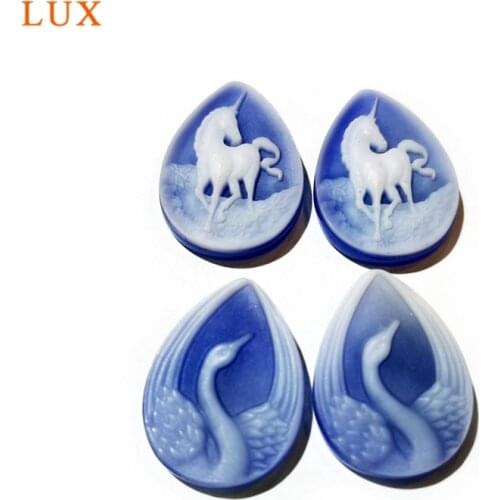 Natural Agates horse goose Flatback Cameo Pendant For Women Drop Cabochons Cameo Charms For Necklace Jewellry Making DIY