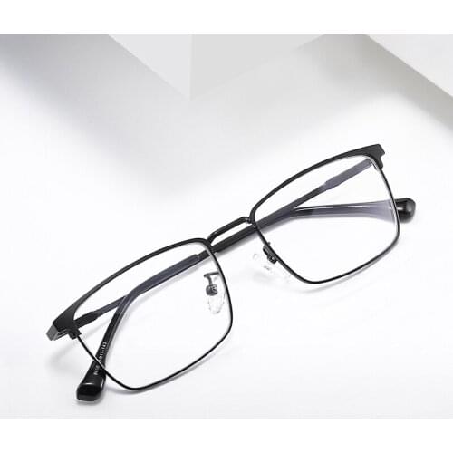 KIYO Brand 2021 New Women Men Fashion Anti Blue Light Optical Frame Metal Eyeglasses Frames Square Spectacles Glasses 9666