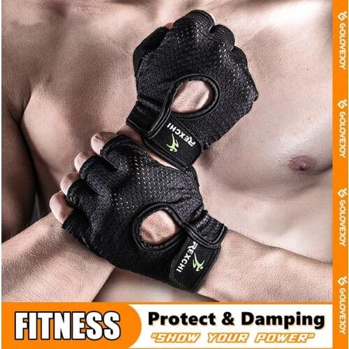 Fitness Gloves Non-slip Man Half-finger Thin Breathable Unisex Sports Outdoor Cycling Training Dumbbell Guard Palm Mittens