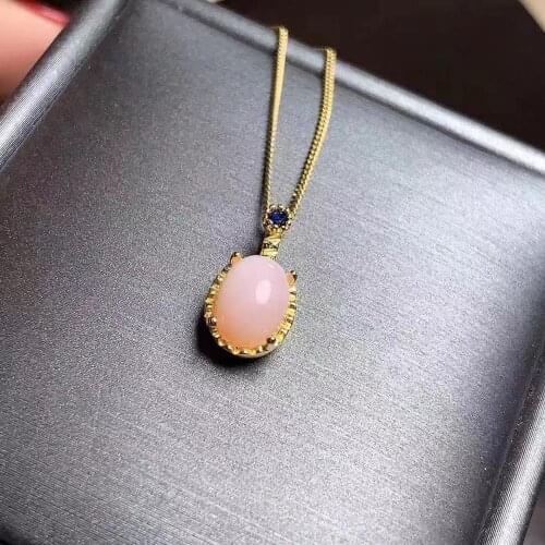 New DesignPink Opal Pendant Natural And Real Pink Opla necklace pendant Free shipping 925 sterling silver Natural real Pink opal