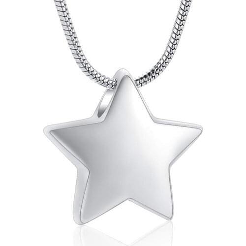 Small Star Charm Cremation Jewelry Urn Pendant Ashes Memorial Lockets Keepsake Necklace for Woman Men