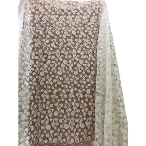 Sales Off White Color Washable Embroidered Tulle Material African French Guipure Lace Fabirc for Fashion Show Dress