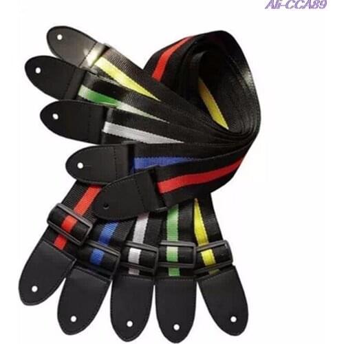 130cm Comfortable Adjustable Nylon Guitar Strap Electric Acoustic Bass Guitar Strap IRIN Ukulele Belt With PU Leather Ends