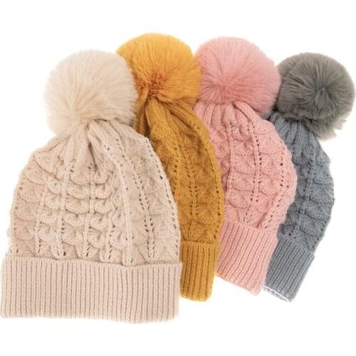 New Fashion Black Pink Grey Yellow Plain Plaid Beanie Hat Cap Winter knitted Hat Women Ladies