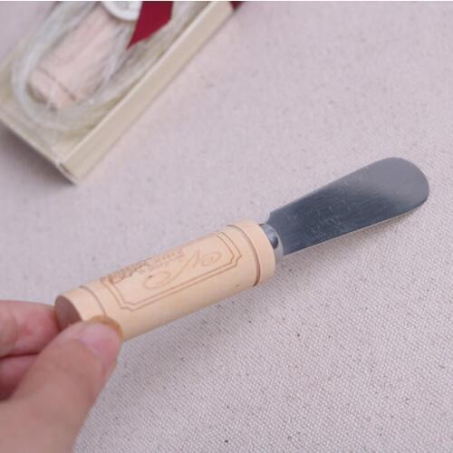 Wedding Favors Bridal Shower Gifts Stainless Steel Cheese Spreader with Wine Cork Handle LX1475