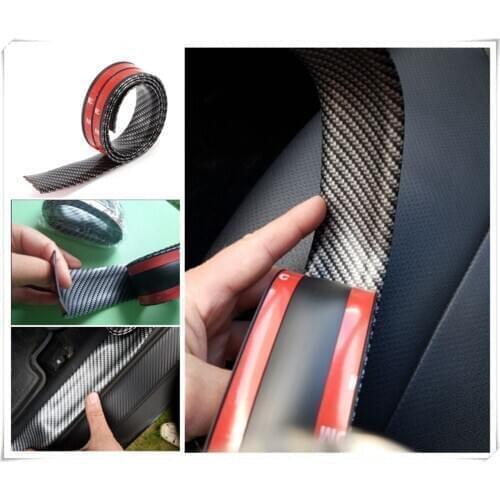 Universal car sticker 5D carbon fiber threshold rubber protection pad for Kia Soul Forte5 Cadenza Telluride Pro Venga