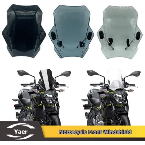 For Yamaha Suzuki Honda Kawasaki Ducati KTM BMW Benali Universal Windscreen Screen Glass Windshield Bracket 7/8" Or 1" Handlebar