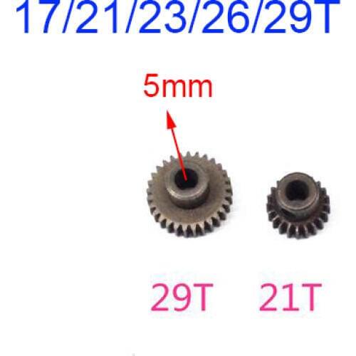 2Pcs 5mm Motor Shaft Gear 17T 23T 21T 26T 29T 0.6M Steel Metal Pinion For 1/10 RC Car Model HSP 94111
