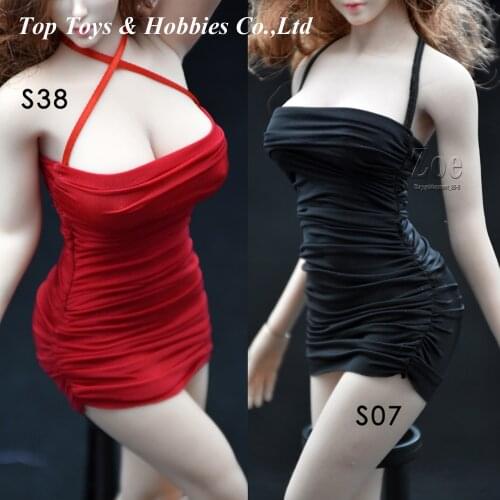 In stock 1/6 Mini skirt pleated tight-fitting suspender skirt for 12inches S38/39 femal doll