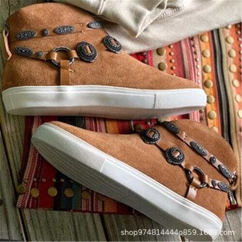 Women Winter Snow Boots PU Leather Ankle Boots Spring Flat Shoes Woman Short Brown Botas with Fur for Women Lace Up Botas Mujer