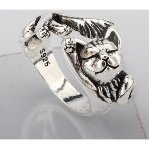 MENGYI Fashion Lovely Cat Ring For Women Open Finger Ring Female Gift Jewelry