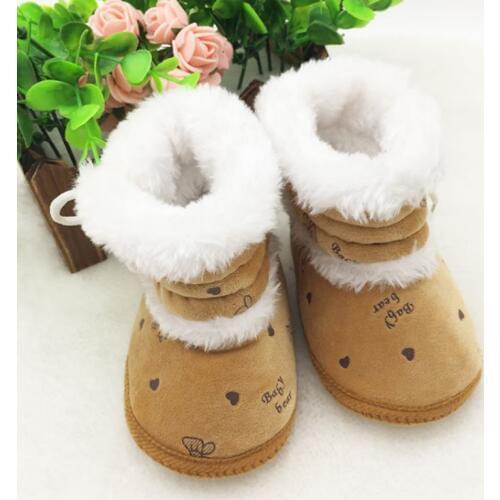 Winter Baby Snow Boots For Girls Super Warm Solid Lace Up Lovely Comfortable Shoes 0-18 Months